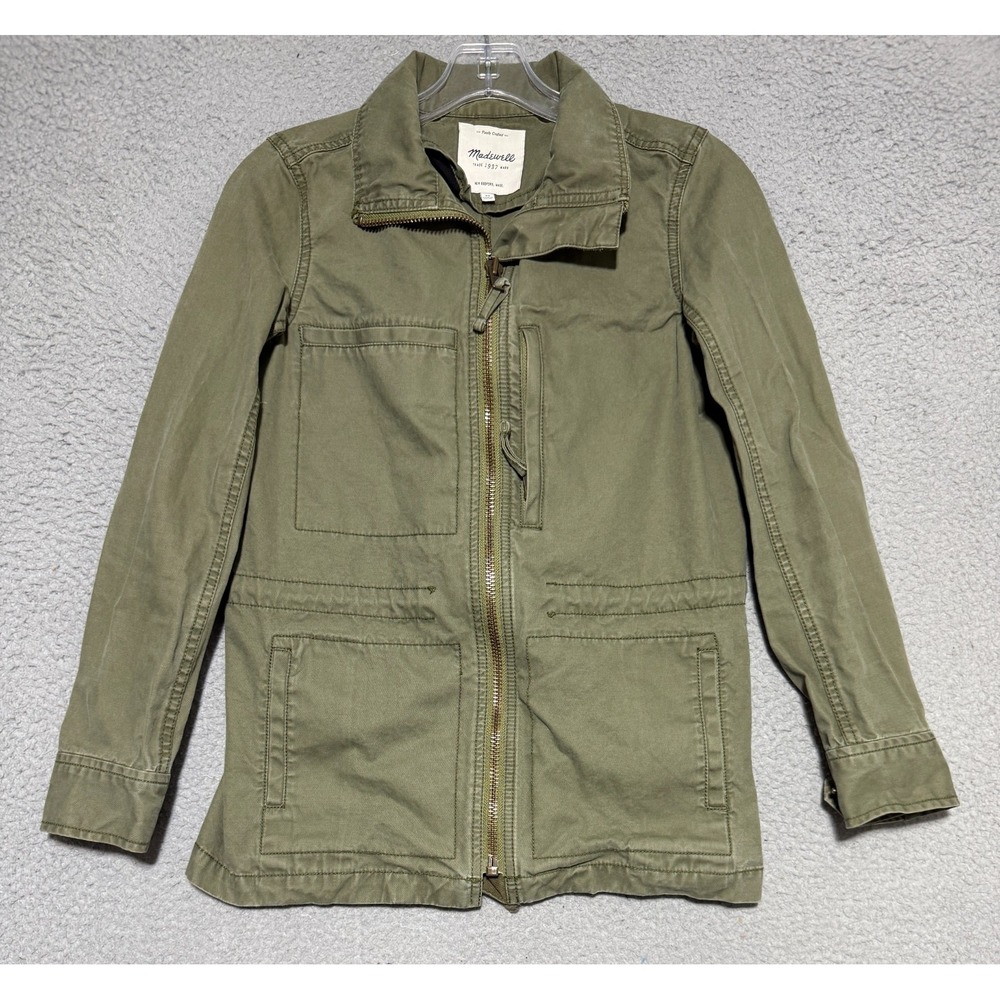 Madewell Fleet Utility Jacket Full Zip Cotton Military Green Womens XS